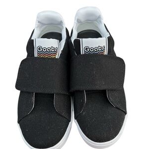 GOATS SNEAKER BLACK CANVAS HOOP AND LOOP CLOSURE SHOES 9.5 MEDIUM NEW